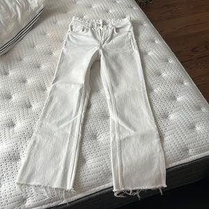 ZARA crop flared white jeans (size 2)